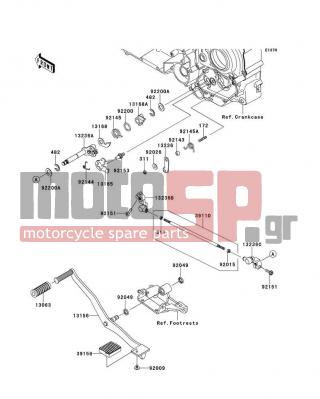 KAWASAKI - CANADA ONLY 2009 - Engine/Transmission - Gear Change Mechanism - 13236-0059 - LEVER-COMP,POSITION