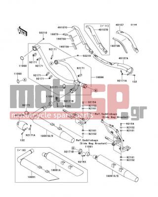 KAWASAKI - CANADA ONLY 2009 -  - Muffler(s) - 49107-0172 - COVER-EXHAUST PIPE,FR-F