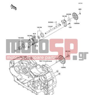 KAWASAKI - CANADA ONLY 2009 - Engine/Transmission - Oil Pump - 610A0412 - ROLLER,4X12