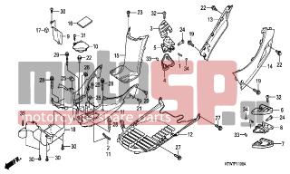 HONDA - SH300 (ED) 2007 - Body Parts - FLOOR PANEL-PILLON STEP - 28333-300-000 - SPRING, KICK STARTER STOPPER