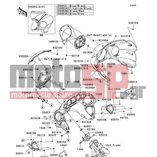 KAWASAKI - CANADA ONLY 2009 - Body Parts - Cowling(A9F-AAF) - 92071-079 - GROMMET,TAIL LAMP WIRE