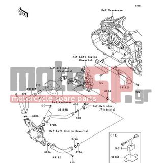 KAWASAKI - CANADA ONLY 2009 - Engine/Transmission - Water Pipe - 39192-0133 - PIPE-WATER,W/P INLET
