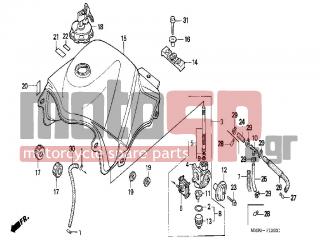 HONDA - XL600V (IT) TransAlp 1990 - Body Parts - FUEL TANK - 16965-MM9-000 - LEVER, FUEL COCK