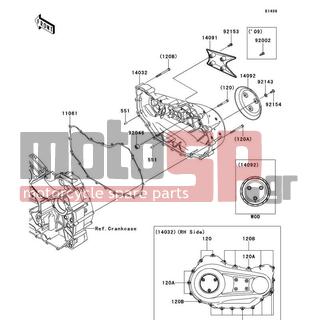 KAWASAKI - CANADA ONLY 2009 - Engine/Transmission - Right Engine Cover(s) - 92002-1778 - BOLT,SOCKET,6X16