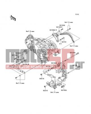 KAWASAKI - CONCOURS 14 ABS 2009 - Engine/Transmission - Engine Mount - 92152-0368 - COLLAR,L=43.2