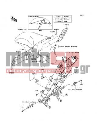 KAWASAKI - CONCOURS 14 ABS 2009 - Εξωτερικά Μέρη - Front Fender(s) - 14091-0598 - COVER,FRONT FENDER,LH