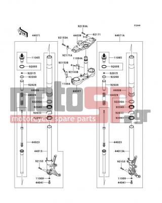 KAWASAKI - CONCOURS 14 ABS 2009 -  - Front Fork(-JKBZGNA1 9A022219) - 11054-0480 - BRACKET,HARNESS CLAMP,LH