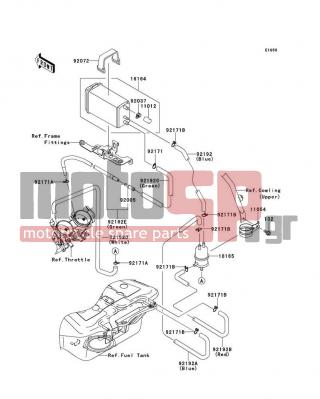 KAWASAKI - CONCOURS 14 ABS 2009 - Εξωτερικά Μέρη - Fuel Evaporative System(CA) - 92171-0576 - CLAMP