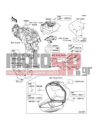 KAWASAKI - CONCOURS 14 ABS 2009 - Body Parts - Labels - 56053-0230 - LABEL-SPECIFICATION,TIRE&LOAD