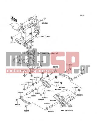 KAWASAKI - CONCOURS 14 ABS 2009 -  - Rear Suspension - 92210-1139 - NUT,LOCK,FLANGED,10MM