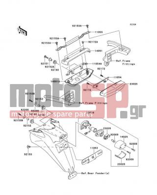 KAWASAKI - CONCOURS 14 ABS 2009 -  - Taillight(s) - 11055-0323 - BRACKET,TAIL LAMP COVER