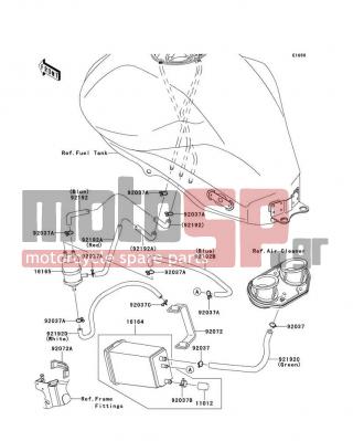 KAWASAKI - ER-6N (EUROPEAN) 2009 - Body Parts - Fuel Evaporative System(CA) - 92037-1512 - CLAMP,CANISTER