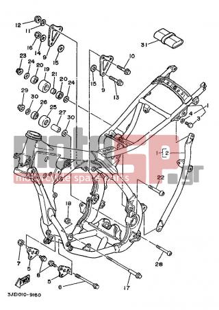 YAMAHA - YZ250 (EUR) 1989 - Body Parts - SIDE COVER - 3JD-2174L-00-00 - Graphic Set 2