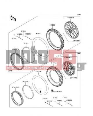 KAWASAKI - KLX®140 2009 -  - Wheels/Tires - 41090-0055-WA - WHEEL,RR,1.60X14,SILVER