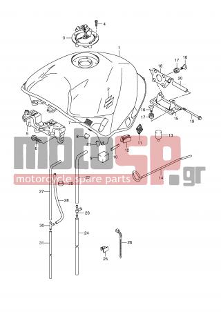 SUZUKI - GSR600A (E2) 2008 - Body Parts - FUEL TANK (MODEL K9) - 44572-02F01-000 - FASTENER