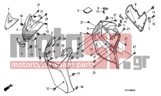 HONDA - SH125 (ED) 2009 - Body Parts - FRONT COVER - 90666-S84-A01 - CLIP, SNAP FITTING