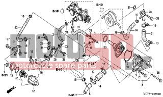 HONDA - FJS600 (ED) Silver Wing 2001 - Engine/Transmission - WATER PUMP - 19130-MCT-000 - STAY, THERMOSTAT