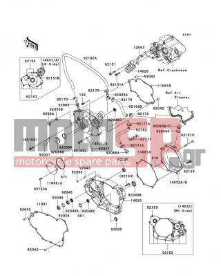 KAWASAKI - KLX®450R 2009 - Engine/Transmission - Engine Cover(s) - 14032-0062 - COVER-CLUTCH,INNER