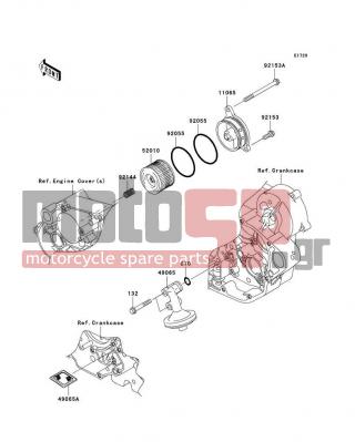 KAWASAKI - KLX®450R 2009 - Κινητήρας/Κιβώτιο Ταχυτήτων - Oil Filter - 11065-0107 - CAP,OIL FILTER