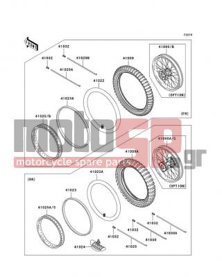 KAWASAKI - KX85 2009 -  - Wheels/Tires - 41090-0006 - WHEEL,FR,1.40X17