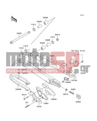 KAWASAKI - KX85 2009 -  - Swingarm - 221AA0645 - SCREW-CSK-CROS,6X45