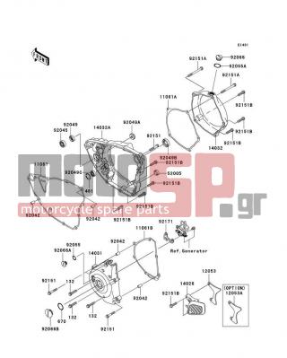 KAWASAKI - KX™250F 2009 - Engine/Transmission - Engine Cover(s) - 14032-0136 - COVER-CLUTCH,INNER