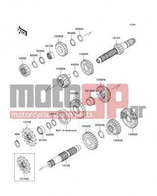 KAWASAKI - KX™250F 2009 - Engine/Transmission - Transmission - 13262-0674 - GEAR,OUTPUT 3RD,26T