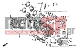 HONDA - VF750C  (ED) 1999 - Κινητήρας/Κιβώτιο Ταχυτήτων - CYLINDER HEAD (REAR) - 98059-58916- - PLUG, SPARK(CR8EH9)(NGK)