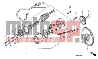 HONDA - SH150 (ED) 2001 - Electrical - STARTING MOTOR - 95701-0602500 - BOLT, FLANGE, 6X25