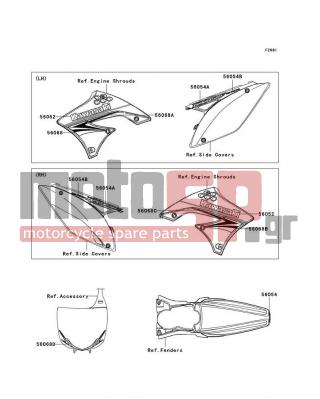 KAWASAKI - KX™450F 2009 - Body Parts - Decals(Green)(E9F) - 56054-0243 - MARK,RR FENDER,KAWASAKI