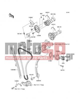 KAWASAKI - KX™450F 2009 - Engine/Transmission - Camshaft(s)/Tensioner - 12053-0031 - GUIDE-CHAIN,CAM CHAIN STOPPER