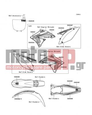 KAWASAKI - KX™450F 2009 - Body Parts - Decals(Ebony)(E9FA) - 56054-0364 - MARK,SHROUD,LWR,FR,LH