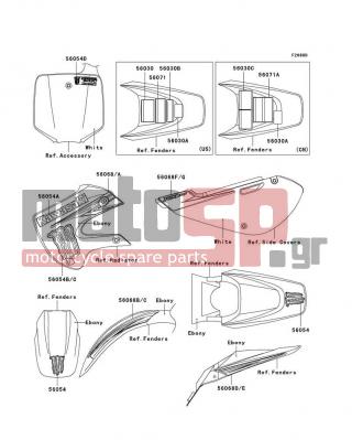 KAWASAKI - KX™65 2009 - Body Parts - Labels(Ebony)(A9FA) - 56054-0383 - MARK,NUMBER PLATE