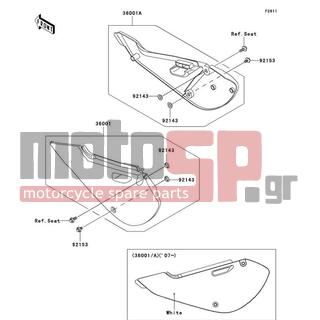 KAWASAKI - KX™65 2009 - Εξωτερικά Μέρη - Side Covers - 36001-1639-266 - COVER-SIDE,LH,S.WHITE