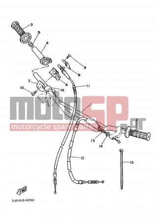 YAMAHA - YZ250 (EUR) 1989 - Frame - STEERING HANDLE CABLE - 23X-26243-00-00 - Tube, Throttle Guide
