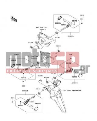 KAWASAKI - NINJA® 250R 2009 -  - Turn Signals - 23048-0012 - LENS-SIGNAL LAMP,FR,LH&RR,RH