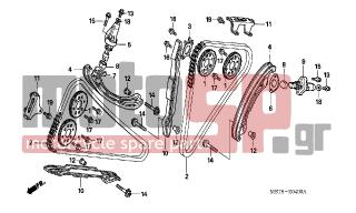HONDA - XL1000VA (ED)-ABS Varadero 2004 - Κινητήρας/Κιβώτιο Ταχυτήτων - CAM CHAIN/TENSIONER