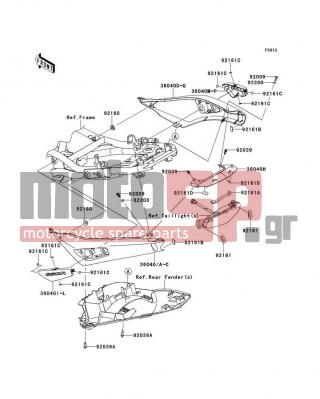 KAWASAKI - NINJA® 650R 2009 - Body Parts - Seat Cover(C9F) - 92161-0821 - DAMPER,20X10X1