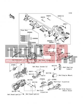 KAWASAKI - NINJA® ZX™-10R 2009 -  - Chassis Electrical Equipment - 26011-0168 - WIRE-LEAD,BATTERY(-)