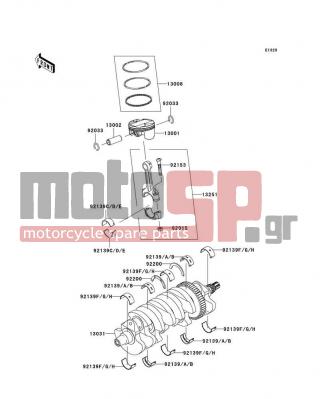 KAWASAKI - NINJA® ZX™-10R 2009 - Κινητήρας/Κιβώτιο Ταχυτήτων - Crankshaft/Piston(s) - 92139-0218 - BUSHING,CRANK,#1,BLACK