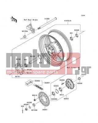 KAWASAKI - NINJA® ZX™-10R 2009 -  - Rear Wheel/Chain - 42041-0055 - SPROCKET-HUB,41T