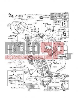 KAWASAKI - NINJA® ZX™-14 2009 -  - Fuel Tank - 92161-0458 - DAMPER