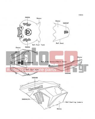KAWASAKI - NINJA® ZX™-14 2009 - Body Parts - Decals(Ebony)(C9FB) - 56054-0395 - MARK,SEAT COVER