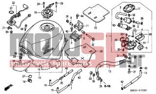 HONDA - VFR800 (ED) 2000 - Body Parts - FUEL TANK - 95701-0601607 - BOLT, FLANGE, 6X16