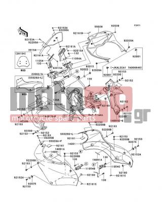 KAWASAKI - VERSYS® (EUROPEAN) 2009 - Body Parts - Cowling - 55028-0159-17P - COWLING,UPP,LH,C.L.GREEN
