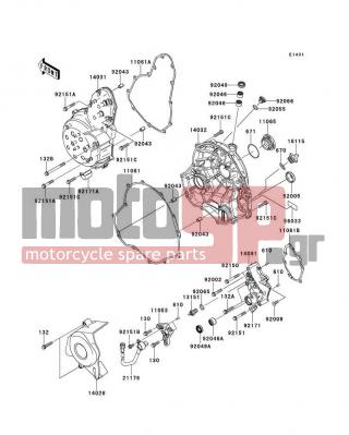 KAWASAKI - VERSYS® (EUROPEAN) 2009 - Engine/Transmission - Engine Cover(s) - 14032-0094 - COVER-CLUTCH