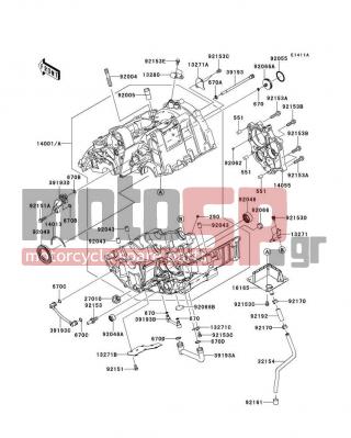 KAWASAKI - VERSYS™ 2009 - Κινητήρας/Κιβώτιο Ταχυτήτων - Crankcase(ER650AE057324-) - 92151-1389 - BOLT,FLANGED-SMALL,6X10