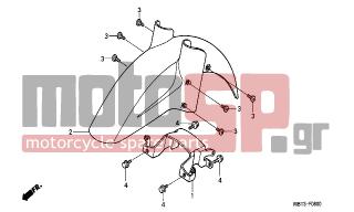 HONDA - XL1000V (ED) Varadero 2000 - Body Parts - FRONT FENDER - 95701-0601207 - BOLT, FLANGE, 6X12