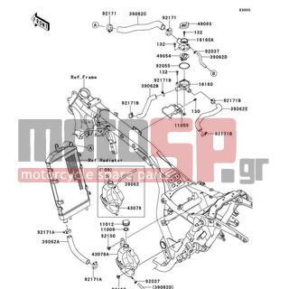 KAWASAKI - VULCAN 1700 VOYAGER ABS 2009 - Engine/Transmission - Cooling(B9F-BBF) - 39062-0315 - HOSE-COOLING,RR HEAD-THERMO