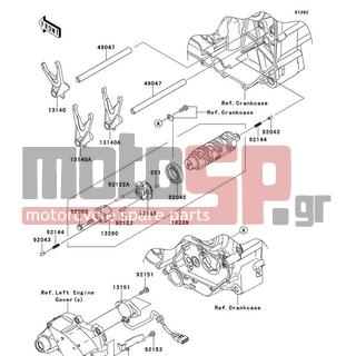 KAWASAKI - VULCAN 1700 VOYAGER ABS 2009 - Κινητήρας/Κιβώτιο Ταχυτήτων - Gear Change Drum/Shift Fork(s) - 13140-0060 - FORK-SHIFT,OUTPUT